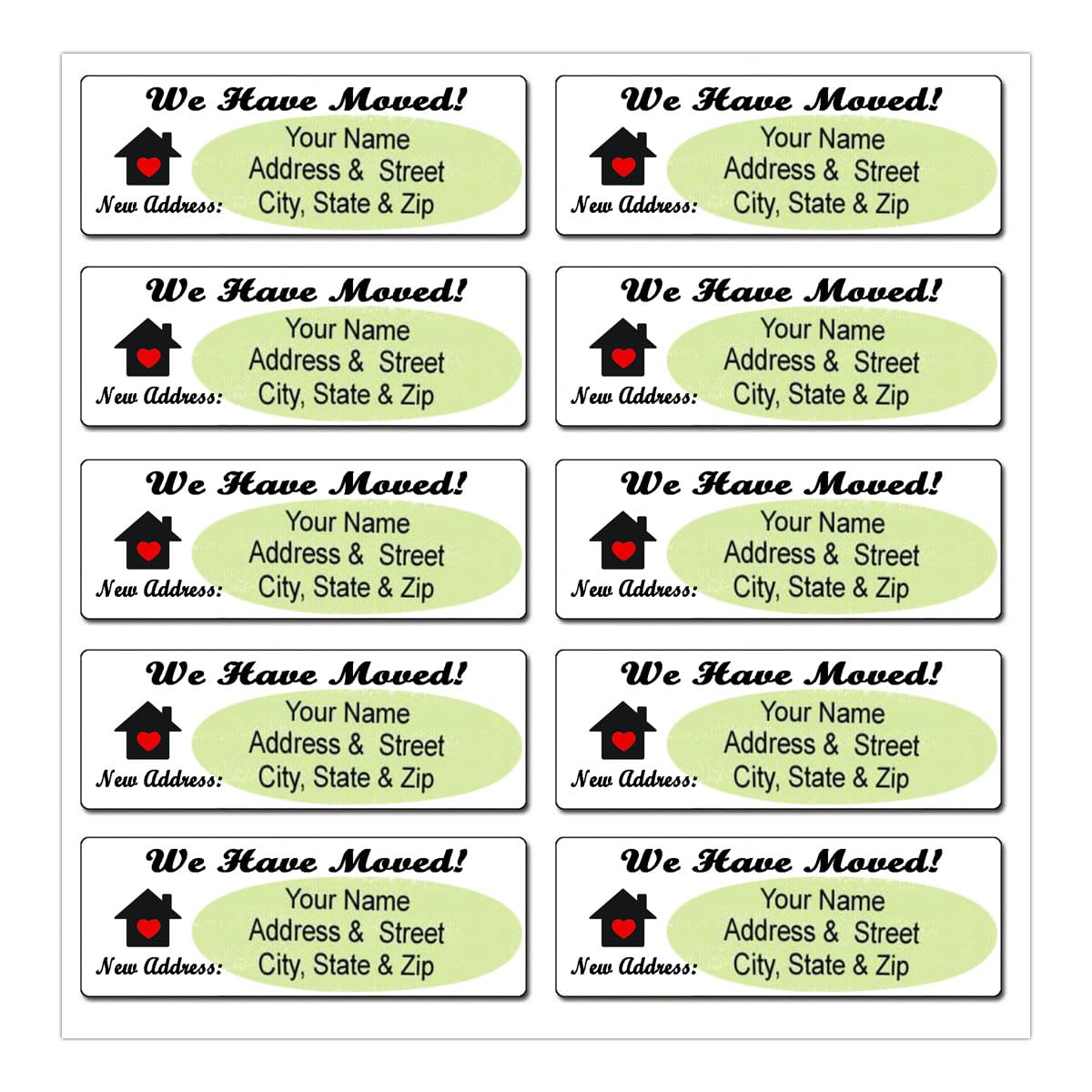 We Have Moved New Address Label, Ornament Return Address Stickers, Holiday Address Stickers (200 Pcs)