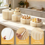 4 Pcs Buffet Risers, Foldable Dessert Table Display Set Cardboard Cake Stands
