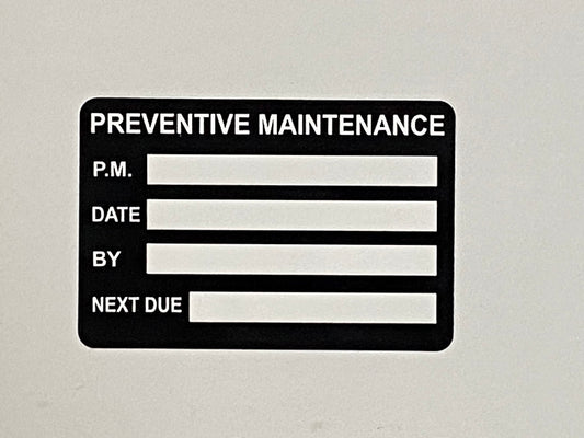 2x3 inch 200 PCS Black Preventive Maintenance Stickers for Machines and Equipments