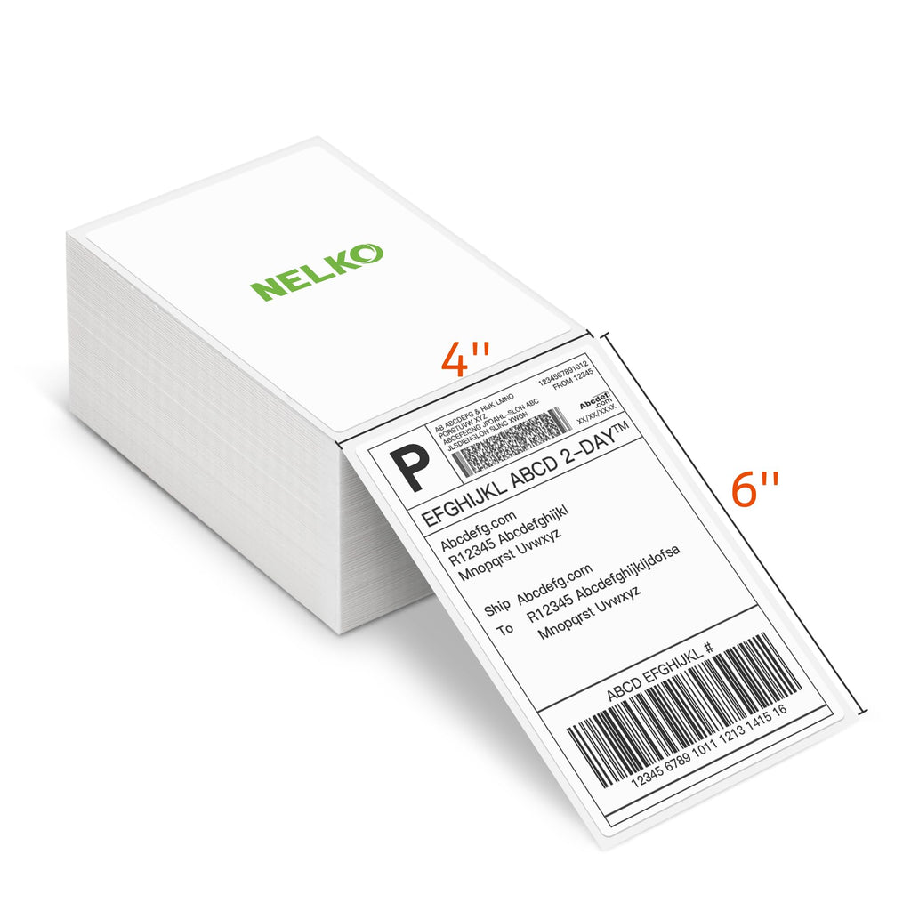 Nelko 4x6 Thermal Labels Fanfold, 500 Shipping Labels for Label Printer