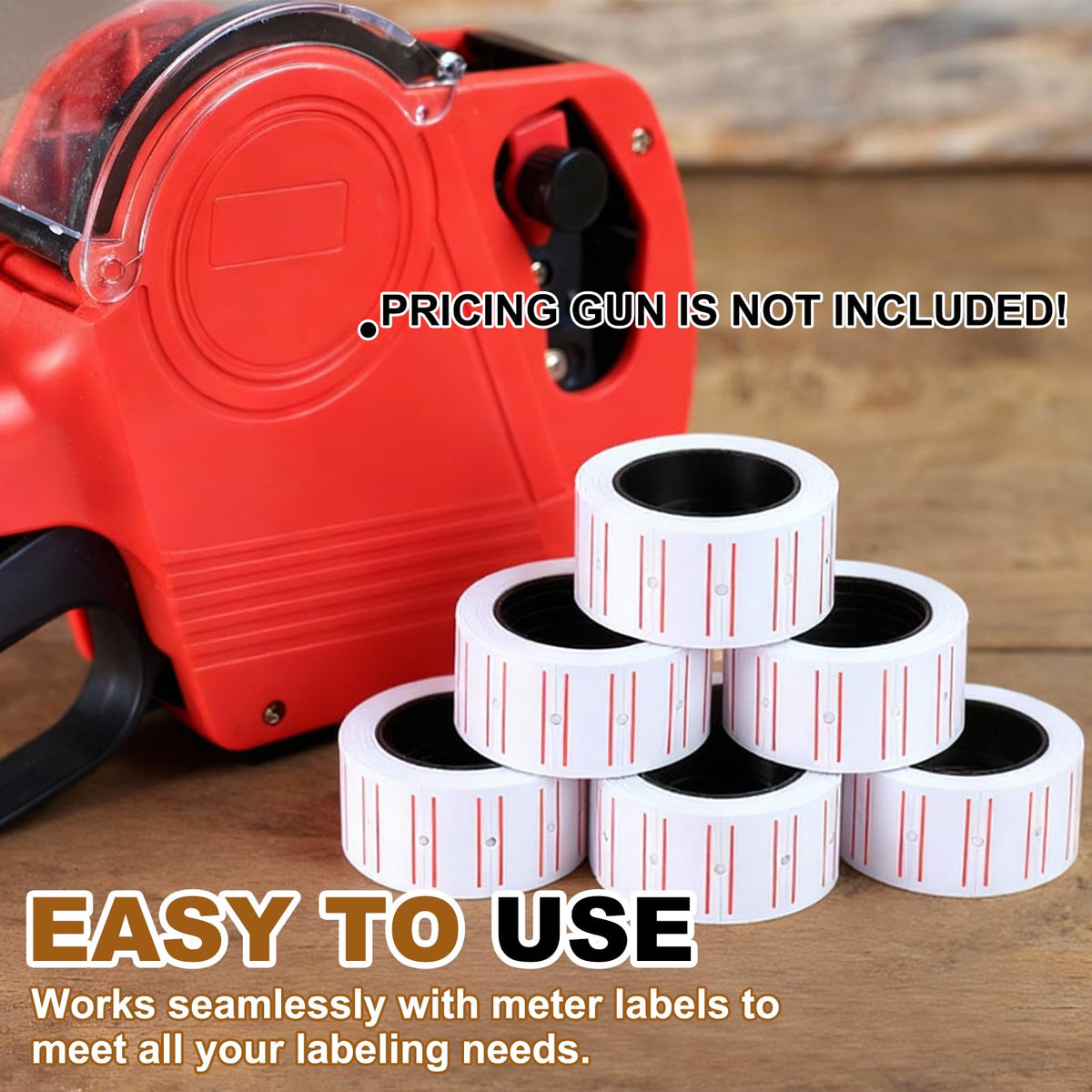 PATIKIL Pricing Labels Price Gun Labels Self-Adhesive 10 Rolls 8000pcs Orange 8000