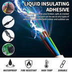 TBTFW Liquid Electrical Tape, Waterproofing Insulating Electrical Glue, with Brush, Suitable for Automotive, Marine, DIY Electrical Maintenance(4.2 Oz)