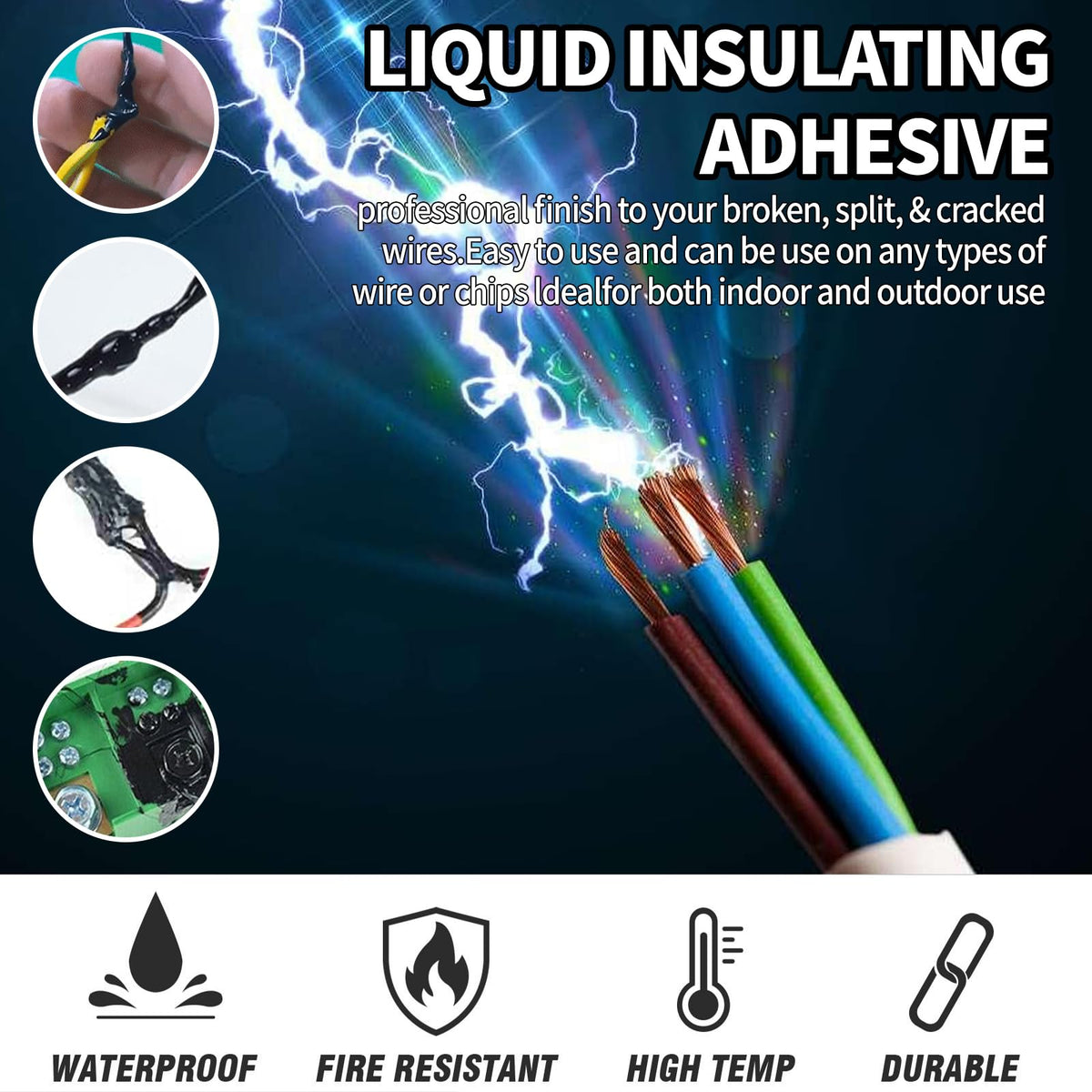 TBTFW Liquid Electrical Tape, Waterproofing Insulating Electrical Glue, with Brush, Suitable for Automotive, Marine, DIY Electrical Maintenance(4.2 Oz)