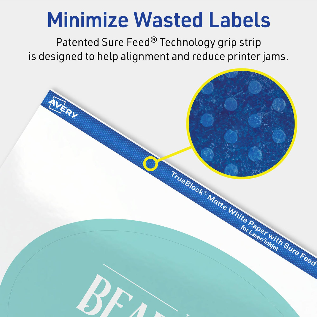 Avery TrueBlock Matte White Oval Labels, Sure Feed Technology, 4" x 6", 200 Matte White Labels, Print-to-The-Edge, Laser/Inkjet Printable, Great for Packaging and Product Merchandising 200 labels
