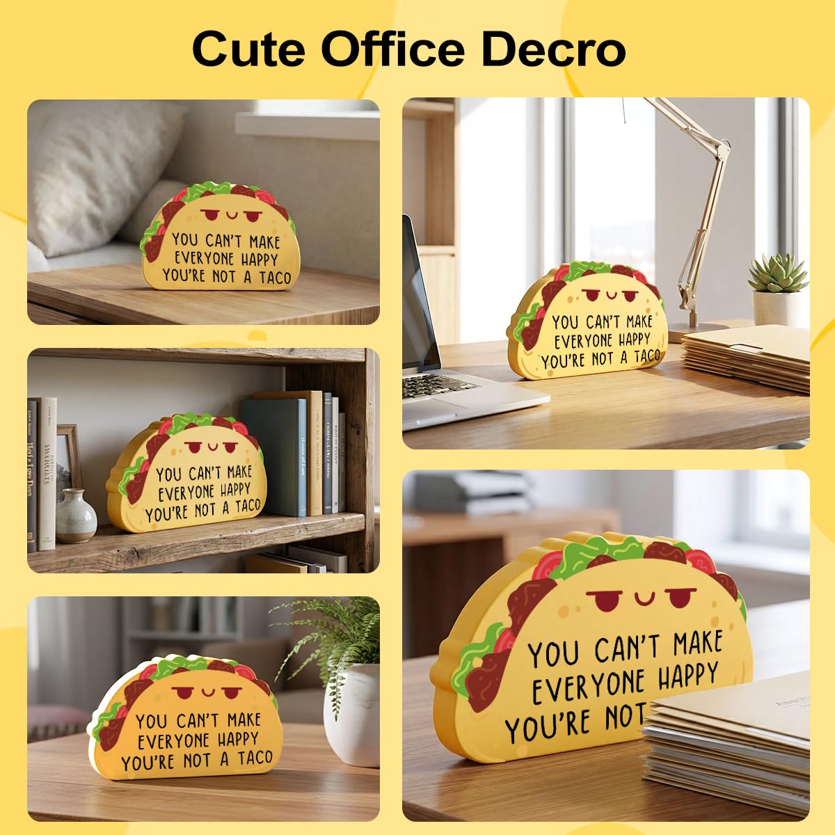 Office Decor Desk Decor Positive Taco Inspirational Gifts for Women Men Everyone