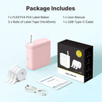 Mini Label Maker Machine with 3 Tapes, P24 Label Makers, Pink