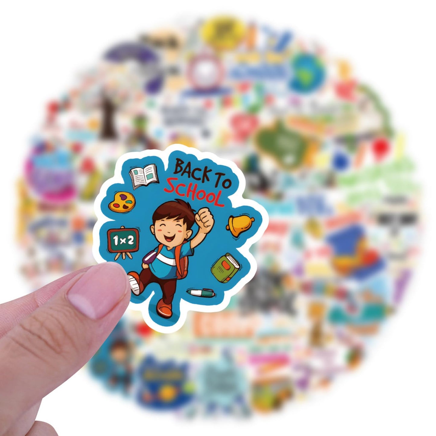 Back to School Gift Sticker School Tags Label Stickers Self-Adhesive Student Teacher Stickers Decal Pencil School Bag Bus Decal Design for Kid Boy Girls Party Favors Gifts Inspirational Letter