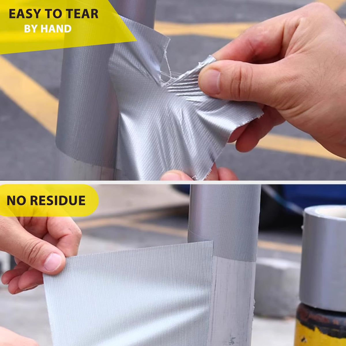 Amanbo 3-Pack Duct Tape Heavy Duty Waterproof Silver, 66 Yards x 1.88 Inch Total Strong Adhesive No Residue Bulk for Home Use, DIY, Projects, Outdoor Repairs Tear by Hand