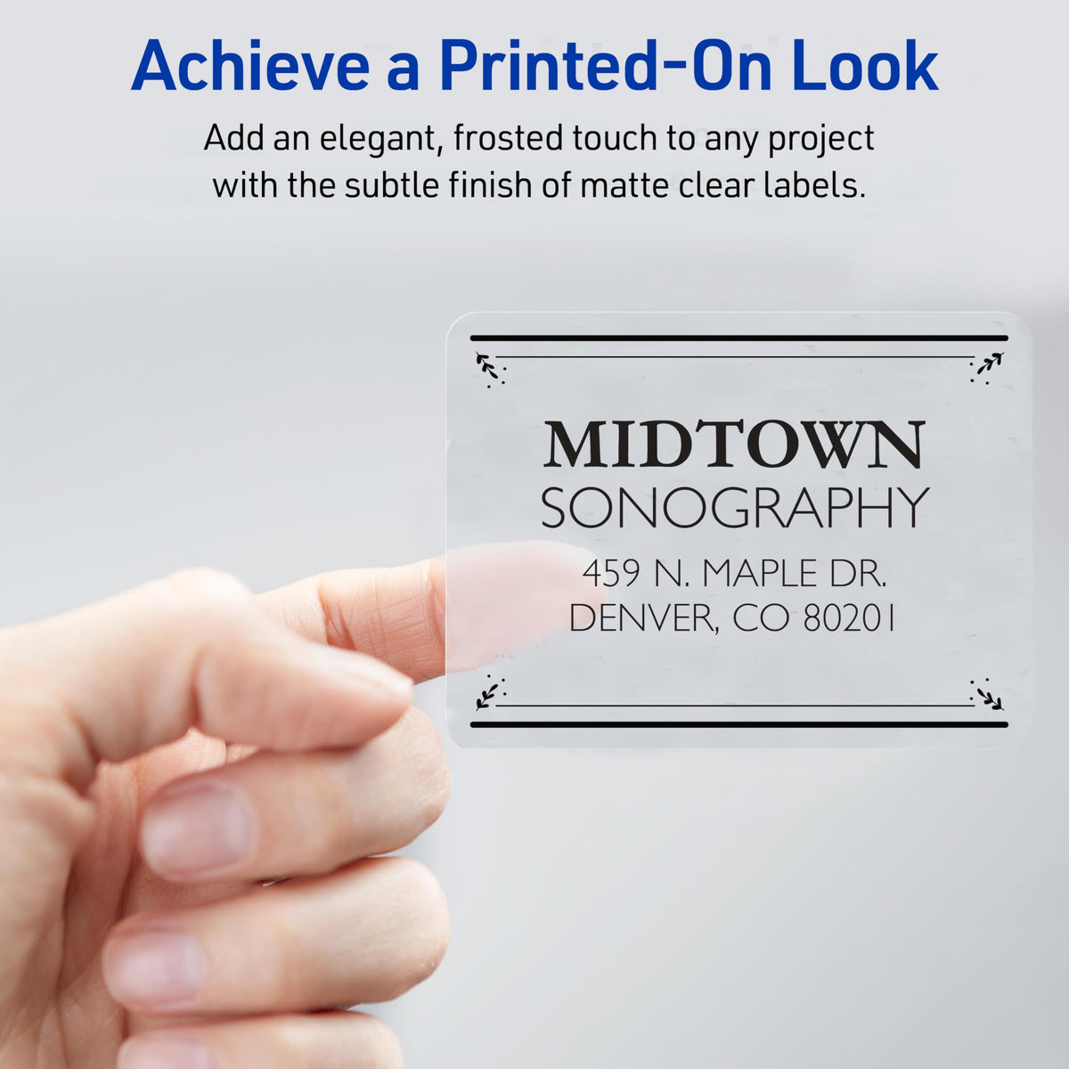 Avery Printable Shipping Labels with Sure Feed, 2" x 4" Customizable Stickers, Matte Clear, 250 Blank Mailing Labels, Great for Mailing, Shipping, and More (8663) 1