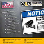 NOTICE 24-Hour Video Surveillance Stickers 5-Pack 5" x 7" – All Activities Are Recorded Security Camera Warning Decals – ANSI Style CCTV Surveillance Labels for Business, Property, Doors & Entrances