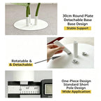 Giant Flower Pole Display Stand Base, 2 Pack Metal Floor Standing Holder White+Green