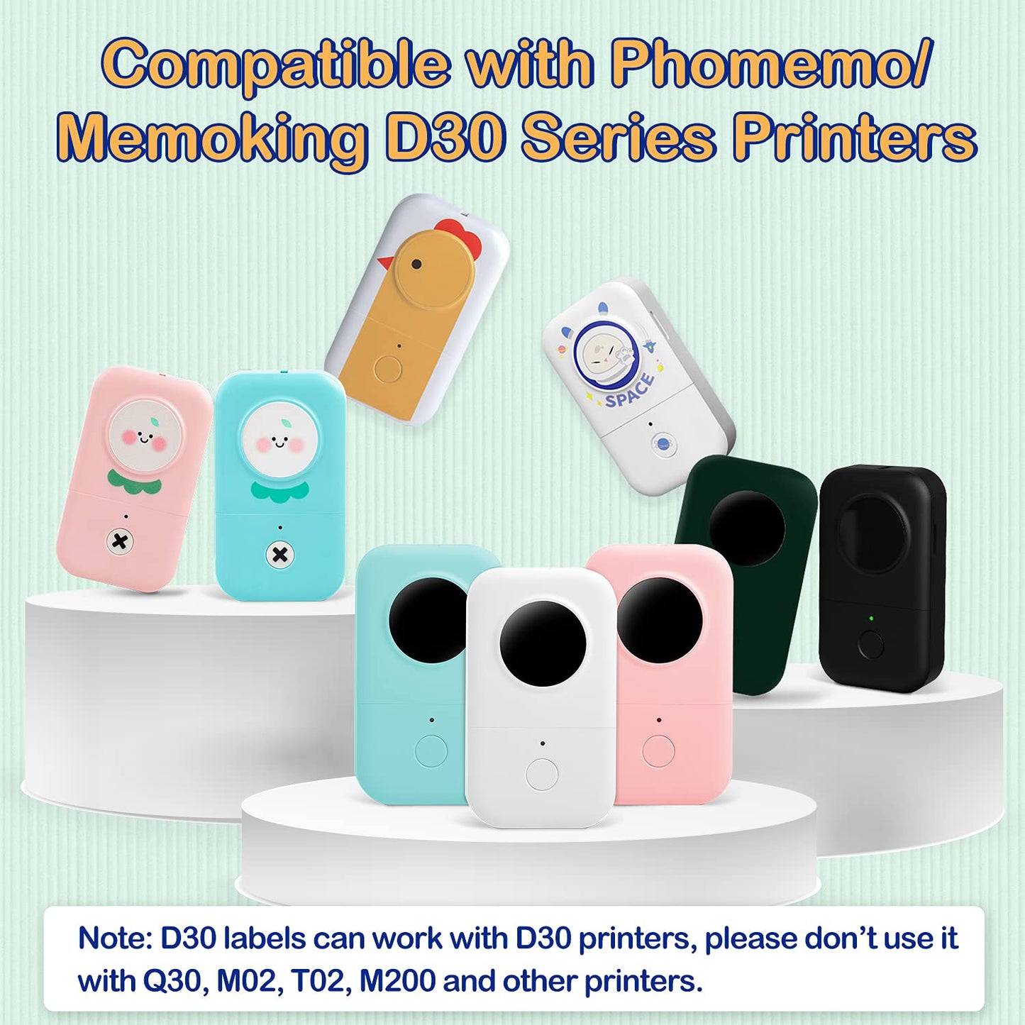 D30 Transparent Thermal Label Tape 14mm x 40mm (0.55" x 1.57") - Compatible with Phomemo/Memoking D30 Printer - Adhesive Clear Label Paper for Cosmetics, Storage, Stationery