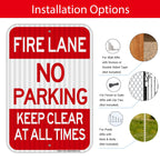 Fire Lane No Parking Sign, 2 Pack 18"x12" Fire Lane Keep Clear Signs, Rust Free Weather Resistant Aluminum, Waterproof, Durable Ink, Easy to Mount Indoor or Outdoor-By DIESOTT