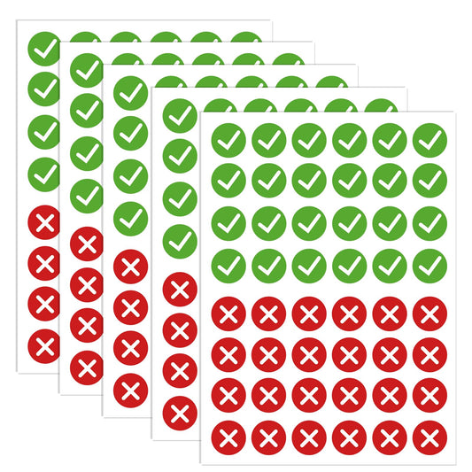 240PCS Red Cross Mark Stickers,Green Check and Red Cross Mark Stickers for Marking DIY Projects, Item Organization, Inventory Management,and Classroom Teaching Aids