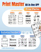 Phomemo M110 Label Maker Machine with Tape Thermal Label Printer Ebony Black 1 printer with 1 roll paper
