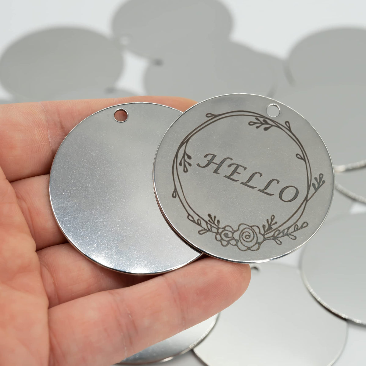 2 Inch Round Metal Engraving Stamping Blanks Stainless Steel Blank Tags 50 Pack