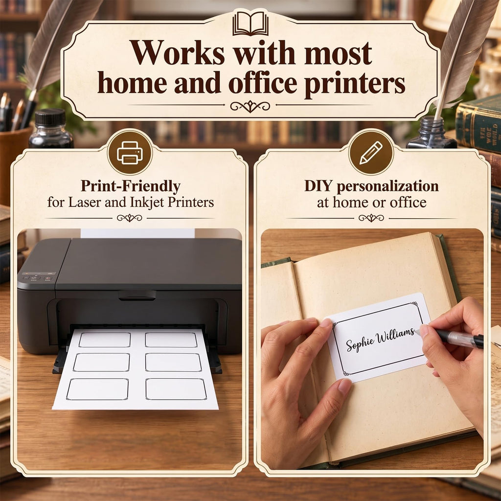 Jetec 150 Pack Large Bookplates, 3.8 x 3.2 Inch, Laser and Inkjet