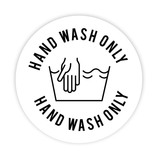 Andaz Press Round Small Business Sticker Labels, 120-Pack, Hand Wash Only, Packaging Stickers