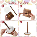EupHHonycs 4PCS Farmhouse Donut Stand for Dessert Table Wooden Donut Holder