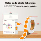 0.75 inch Colored Dot Stickers 4 Rolls 4000pcs Blue Round Marking Label Orange 10 Rolls-10000PCS