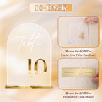 Frosted Arch Table Numbers 1-10 with Stands, Gold 3D Wedding Table Numbers Table Numbers 1-10, 5.5" X 7"