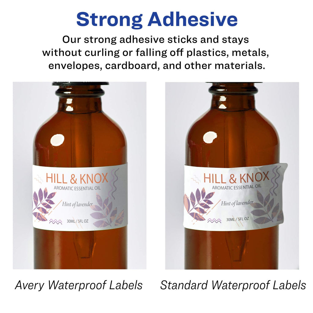 Avery® Printable Durable White Rectangle Labels, 5.5" x 8.5", Waterproof Labels, Laser & Pigment-Based Inkjet Compatible, 50 Total, Great for Product Branding, Marketing, and More 50 labels