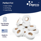 Perco White Price Marking Labels - 14,000 Blank Labels for Garvey 18-6 One Line Price Gun with Ink Roll Included - 11 Rolls, 1 Sleeve - Made in USA