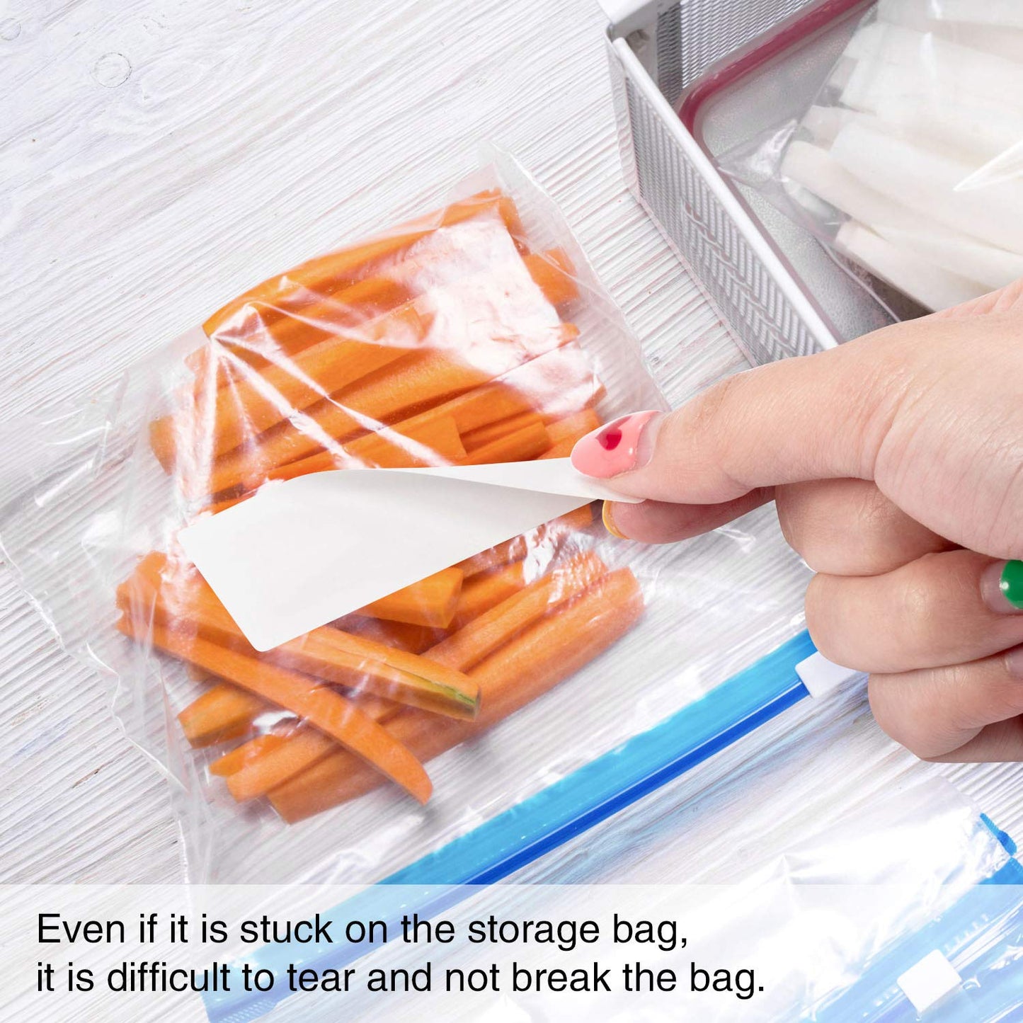 Leinuosen Freezer Labels 1 x 3 Inch Removable Food Labels Stickers Storage Tapes Refrigerator Freezer Paper Food Tapes to Write for Containers(300 Pieces) 300