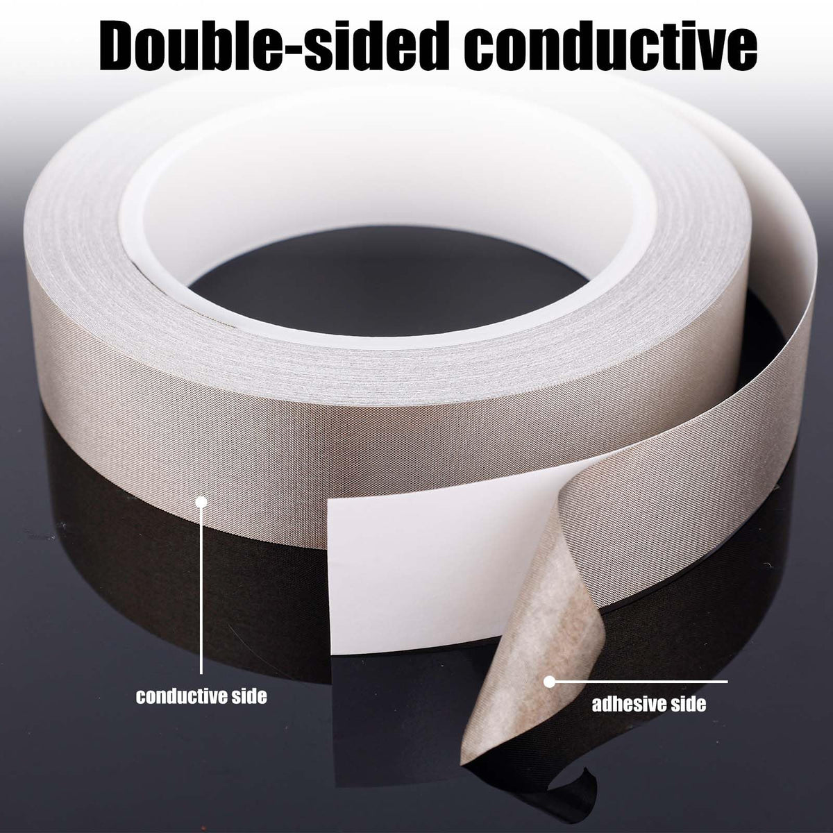 NQEUEPN 1inx65.6ft Faraday Cloth Conductive Adhesive Tape, Fabric Sticky Double Sided High-Shielding Tape for EMI Shielding Electrical Repair RFI Signal Blocking Interference Shield