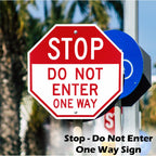 LEIFIDE 2 Pack Stop Do Not Enter One Way Signs - Reflective Aluminum Sign