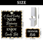 2026 Graduation Candy Buffet Signs Decorations, Black Gold Grad Party Candy Bar Signs Set Graduation Party Dessert Food Decorations