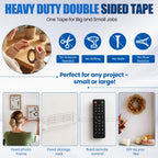 300LSE Double Sided Tape, 32.8ft Industrial No Residue High Temp Tape 32.81ft x 0.39in Wide