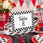 12 Pack Race Car Party Food Label with Marker Reusable Table Card Racing
