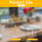 Kifmurase 30 Sets Gold Wedding Table Numbers Clear Number Display Stand