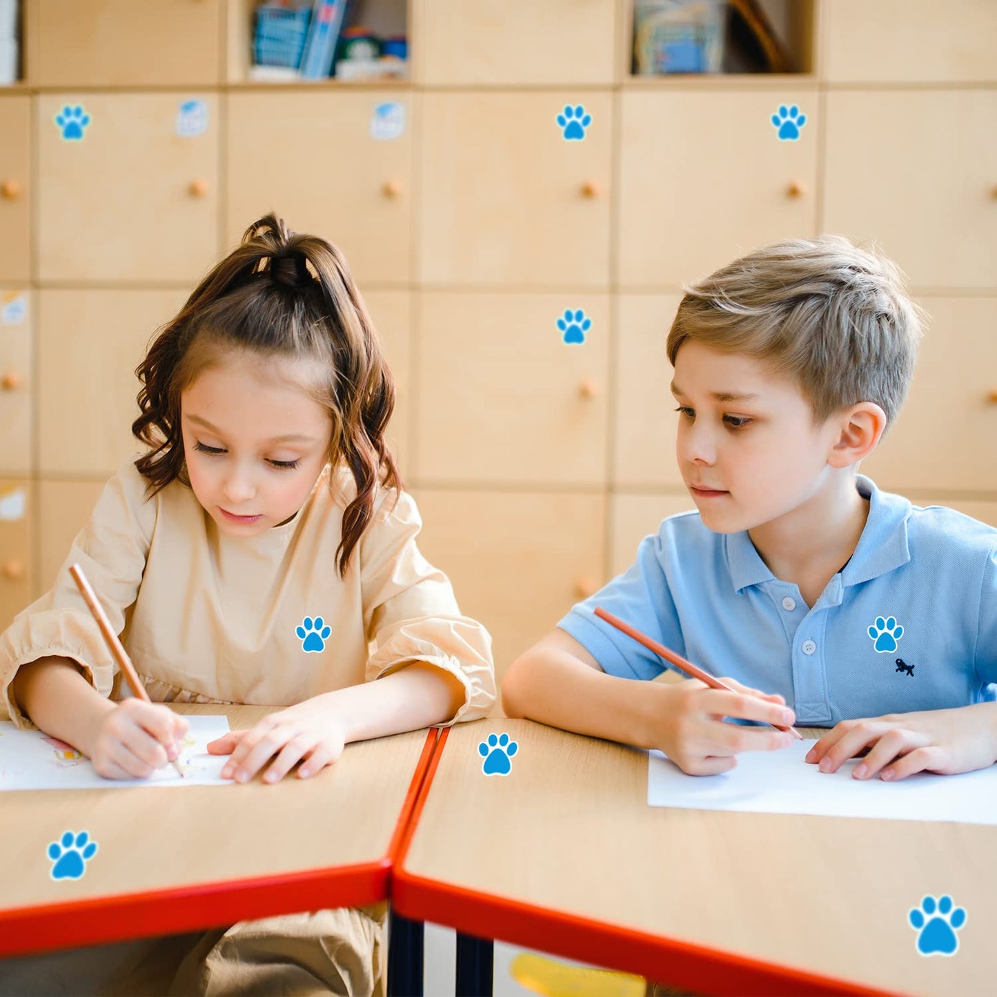 STARLIBOO Paw Print Stickers, 1.5 inch, 600pcs, Blue