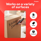 Staples Tank Permanent Markers, Chisel Tip, Black, 36 Pack