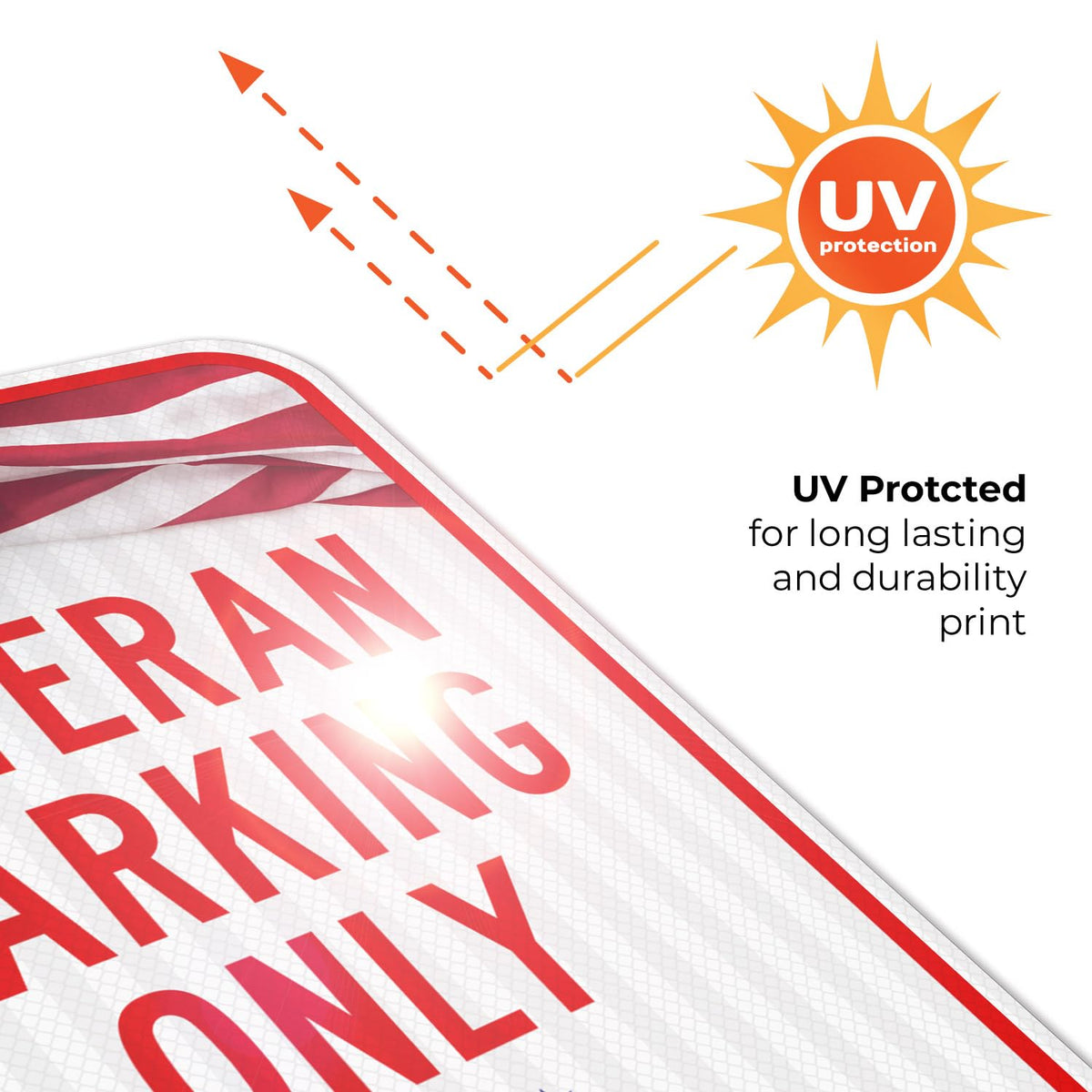 Veterans Parking Only Thank you For your Service Sign, 12x18 Inches, 3M EGP Reflective .063 Aluminum, Fade Resistant, Made in USA 12x18 Reflective
