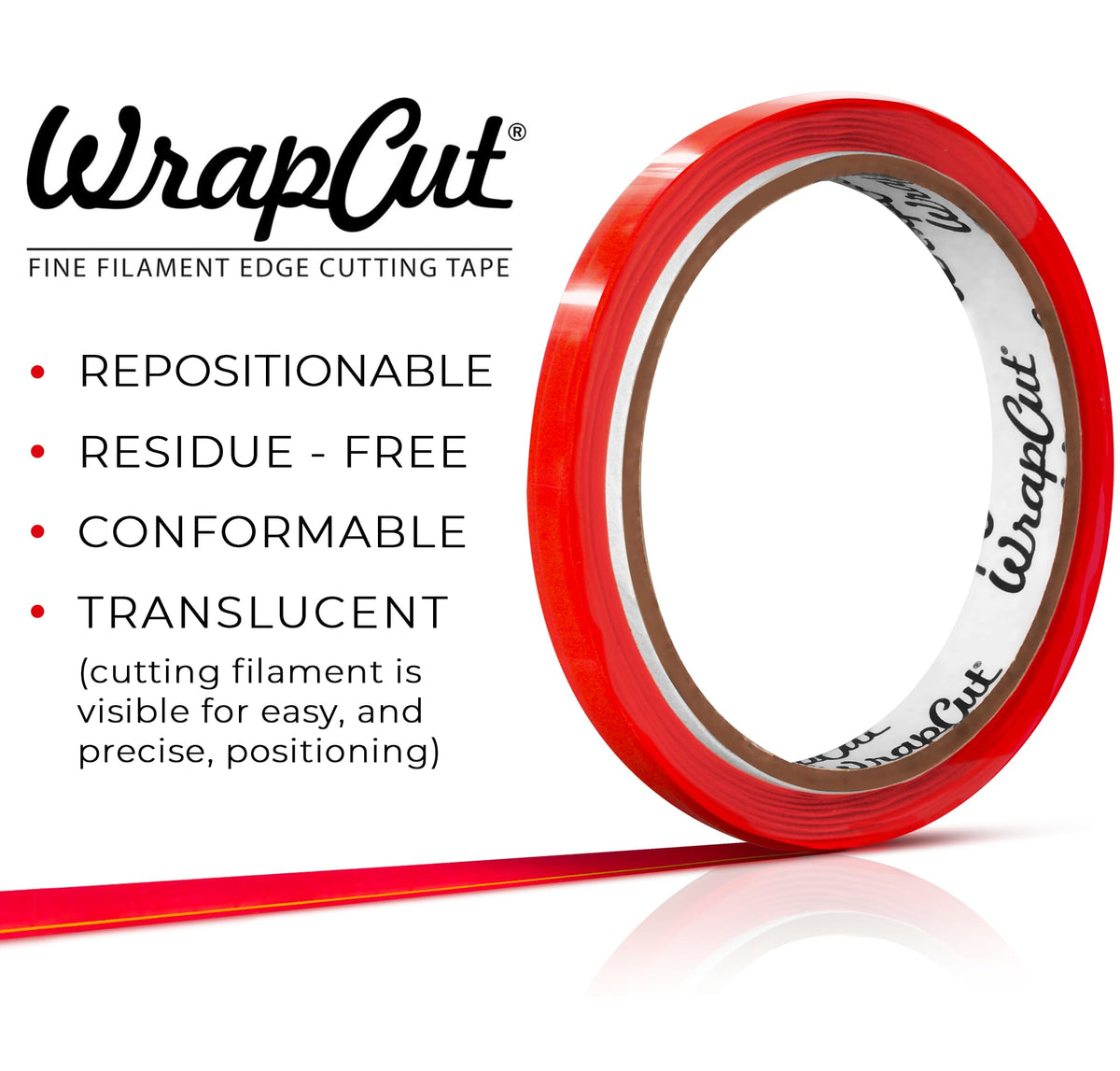 VViViD Wrap Cut 32ft (10M) Vinyl Wrap Edge Cutting Detailer Tape (3 Rolls + Squeegee) 3 rolls + Squeegee