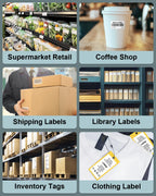 2.25" x 1.25" 3-Proof White Direct Thermal Labels for Zebra ZD410 ZD411 LP2824 ZD421 ZD420 GK420D, 12 Rolls 12000 Pcs 2-1/4x1-1/4 Barcode Return Address Labels Used with Rollo MUNBYN 2.25"x1.25"-12000 Labels