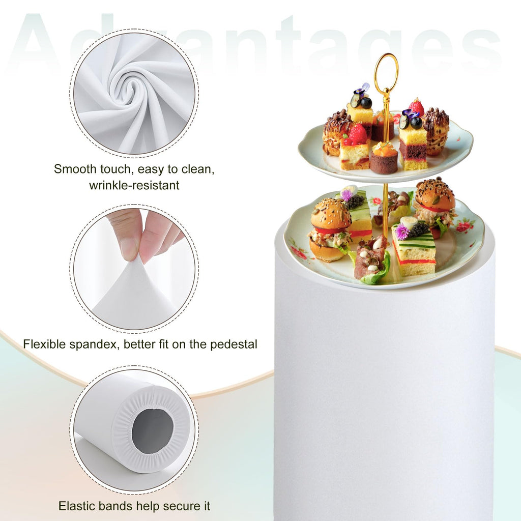 uxcell Set of 5 Cylinder Spandex Stand Cover White S/M/L/XL/XXL