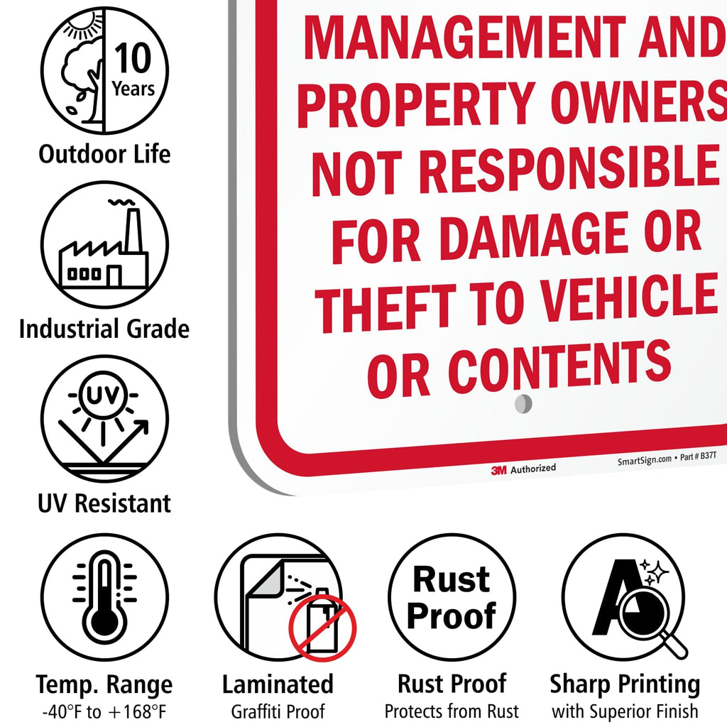SmartSign 18 x 12 inch “Notice - Do Not Leave Valuables In Vehicle” Sign, 63 mil Aluminum, 3M Laminated Engineer Grade Reflective Material, Red and White, Made in USA