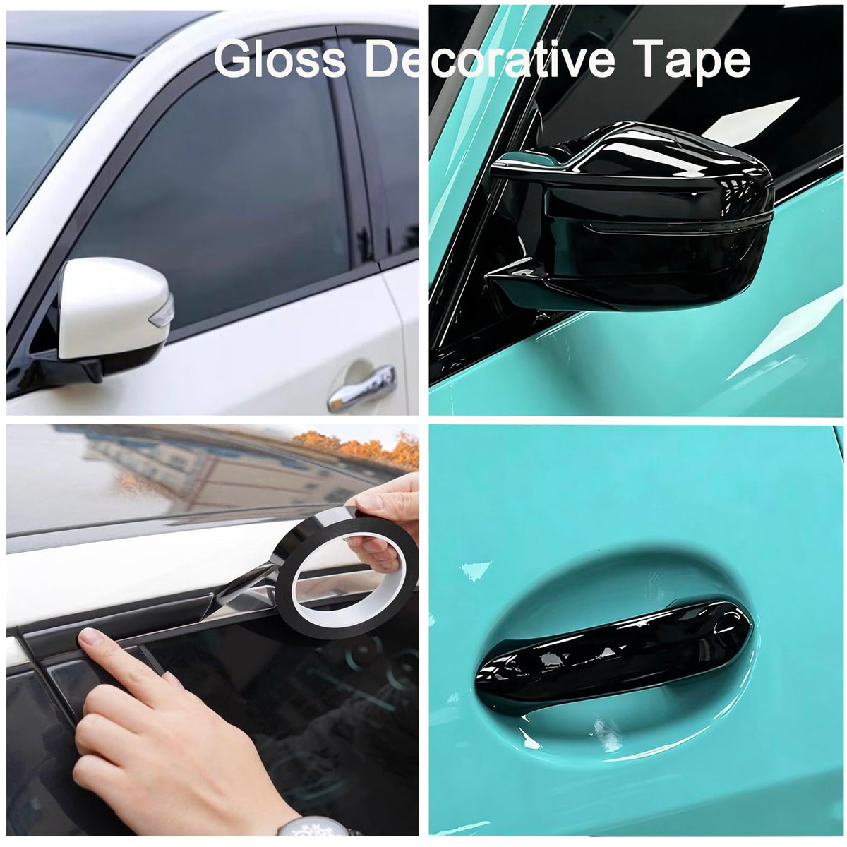 Gloss Black Vinyl Tape for Black Out Chrome Delete Window Trim, 3 Inch x 30ft Gloss Black Vinyl Wrap Roll, Self-Adhesive Car Chrome Door Trim Delete Tape DIY Film with Tool Kit (3 inches x 30 feet) 3 inches x 30 feet