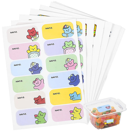 Custom Daycare Name Labels (144 Labels), Personalized Name Labels Waterproof Name Stickers for Clothing Bottles Backpacks Food Containers and School Supplies