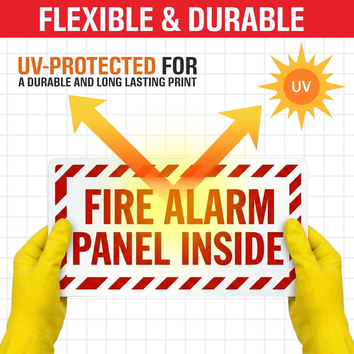Fire Alarm Panel Inside Sticker 5x10 Inches Pack of 1 Vinyl Label | Red on White Color, High Visibility FACP Safety Decal | Weather Resistant, Easy Peel & Stick, Inspection Ready Non Reflective ( White and Red )