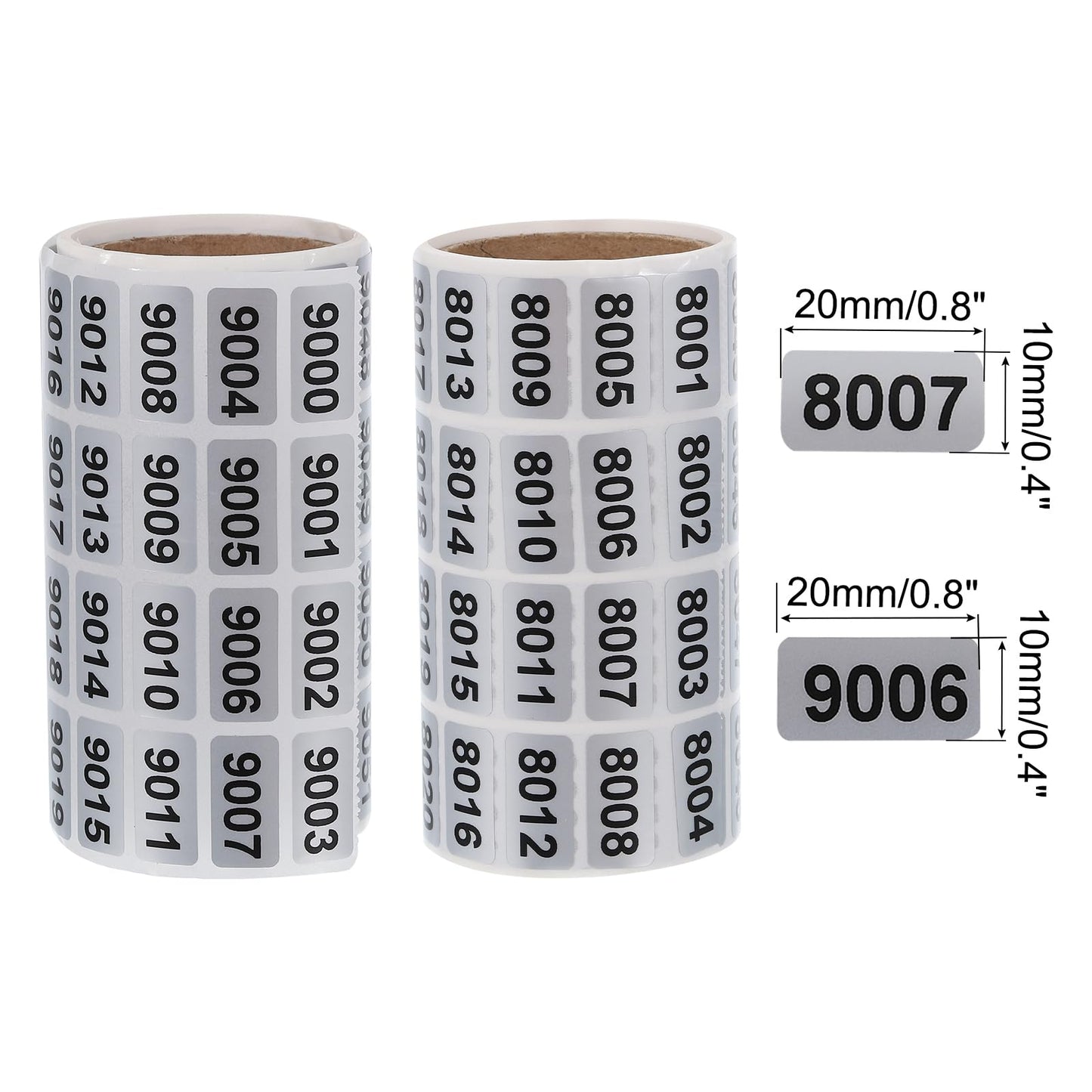 MECCANIXITY 8001 to 9000, 9001 to 1000 Consecutive Number Stickers Inventory Label Black Numbers for Office Warehouse Numbering Classification, Total 2000pcs