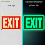 iSYFIX Exit Glow in the Dark Sign, 10x7 Inch, 12 Pack 12 Pk 10x7 Plastic