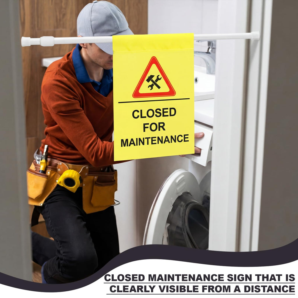 Fanfanwin 4 Pcs Restroom Closed for Maintenance Sign Hanging Safety Sign