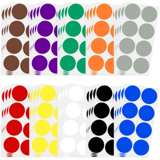 320 PCS Color Coding Labels 2" Round Coding Sticker 10 Assorted Self-Adhesive Colors Circle Dot Labels for Office, Classroom, Inventory Organize 40 Sheets
