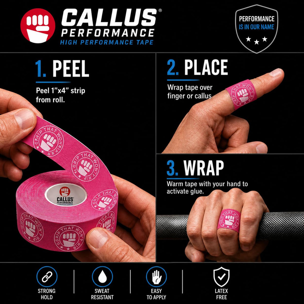 Pre-Cut Finger Tape (1x4") – Slim Hook Grip Tape for Weightlifting, Gymnastics & Rock Climbing – Flexible, Sweat-Proof & No-Residue Adhesive – 3-Pack, 150 Strips Total Athletic Finger Tape