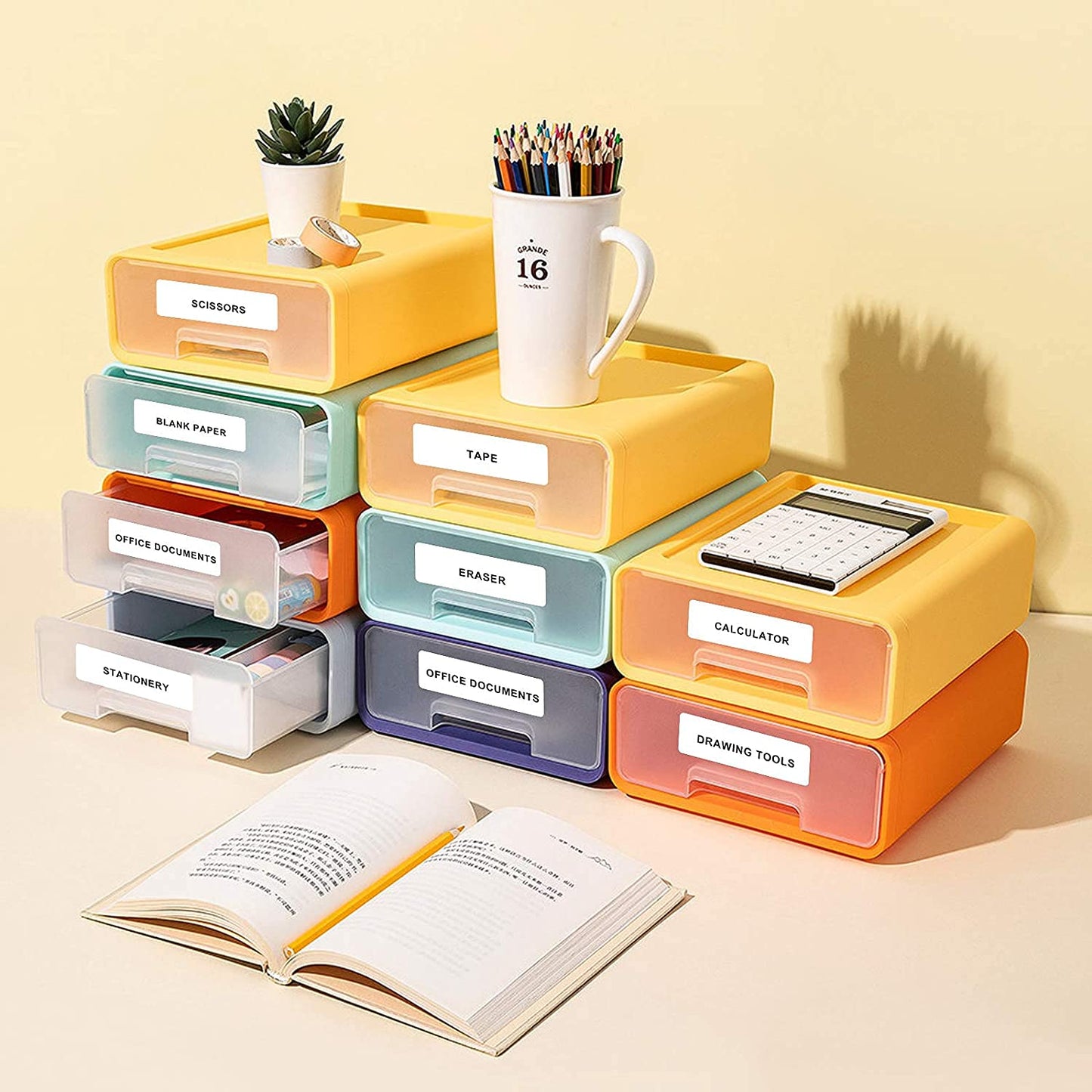 Label Tape of Model D11/D110/D101 Printer, (2 Rolls, 0.47"×1.57"/12×40mm) Waterproof and Self-Adhesive Labels, Office & Home Labeling Tape Replacement (White) 0.47" × 1.57" × 2 White